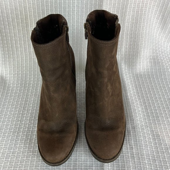 Timberland Boots‎ Womens 8.5 Brown Leather Waterproof Block Heels Zip Up Ankle - Picture 7 of 16
